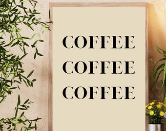 Coffee bar prints | Coffee sign for kitchen| Minimalist Wall Art | Bar Gallery | Coffee Poster | Trendy wall art | Coffee bar decor |