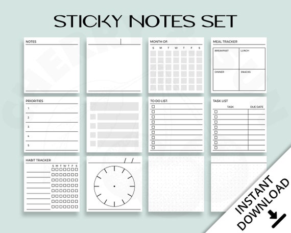 Minimalist Monthly Planner Mini Calendar Post-it Notes