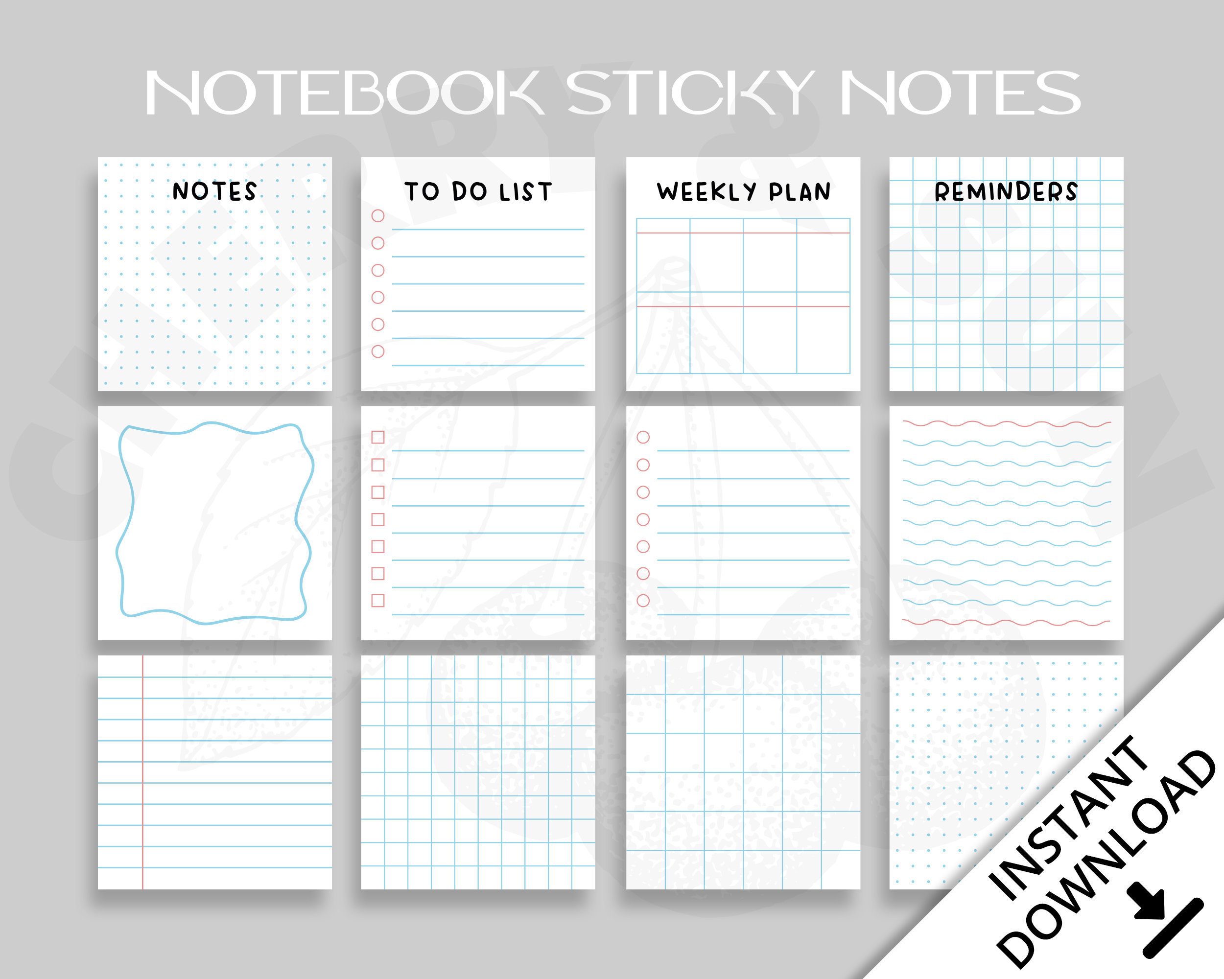 Minimalist Sticky Notes Grid/Lined/Blank Note Pad Memo Pad Weekly Plan  Diary Note Stationery - AliExpress