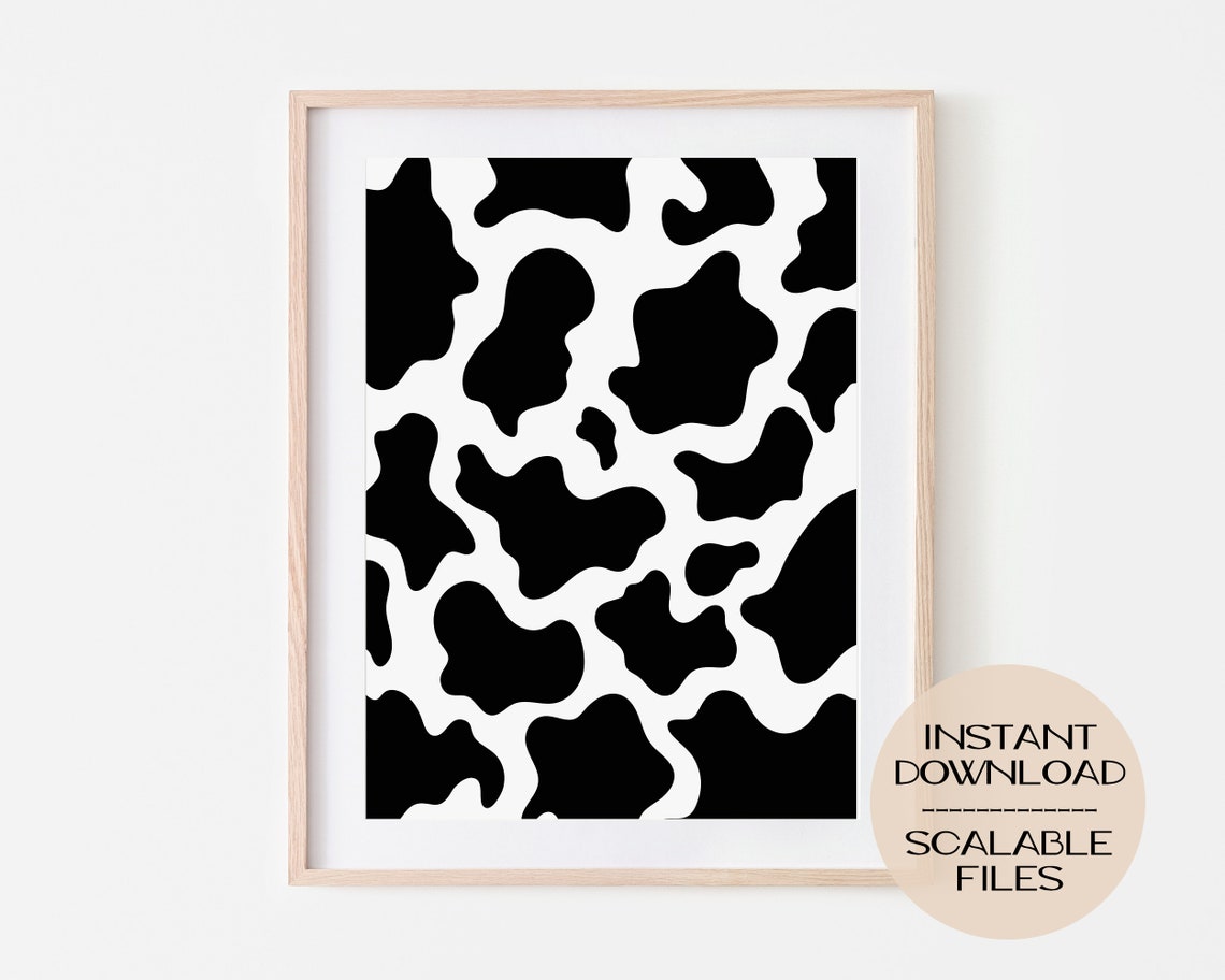 Kuh Muster Digital Poster Print TierDruck Wand Kunst Wohnheim - Etsy.de