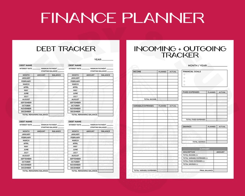 Printable Finance Planner Chic and Minimalist Bullet | Etsy