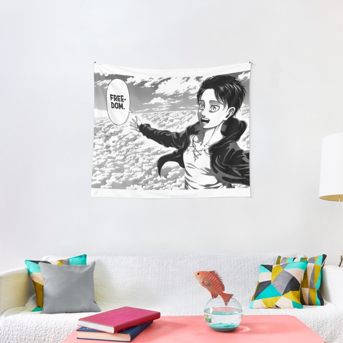 Eren Jaeger freedom panel Tapestries Eren Jaeger freedom | Etsy