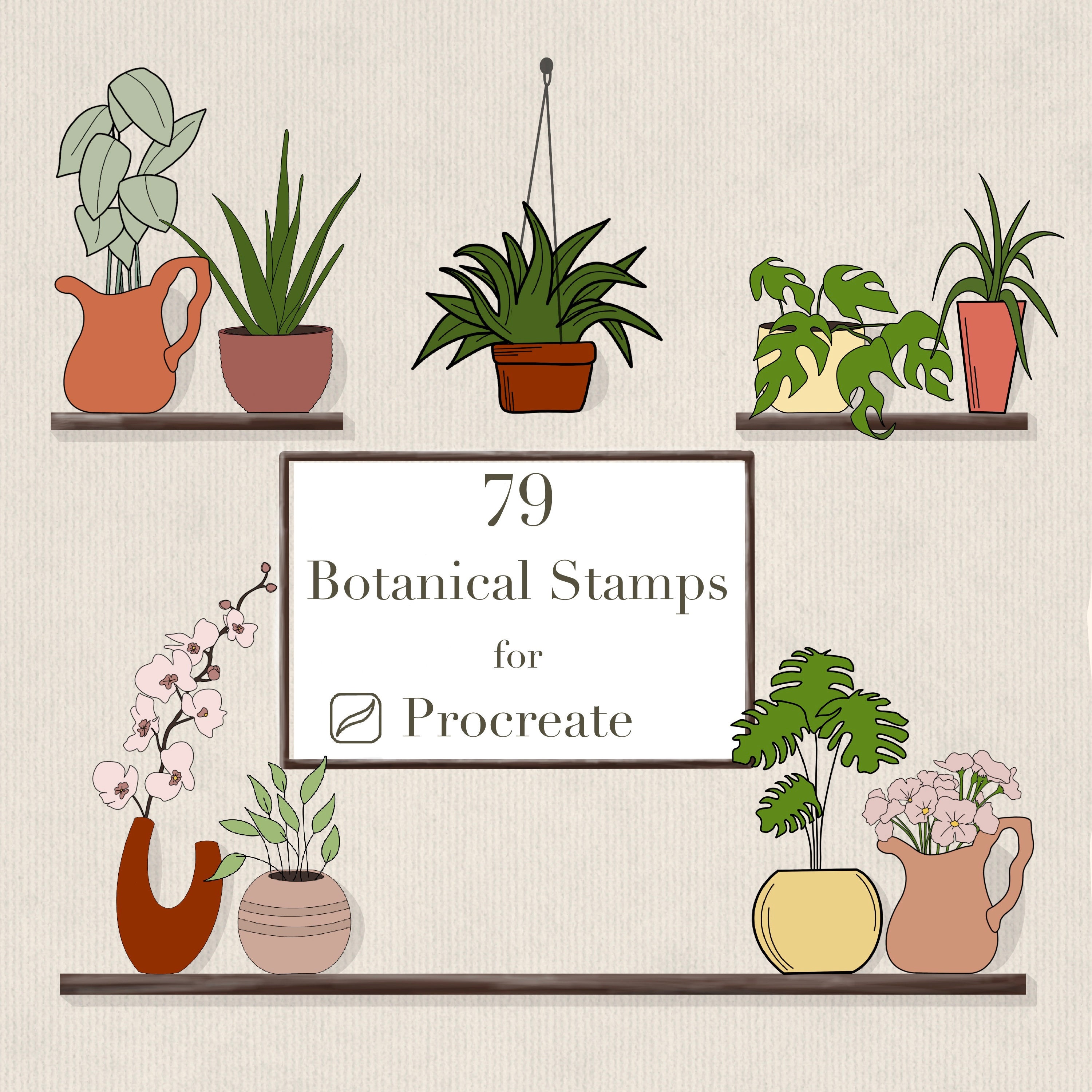 Botanische Stempel Pflanze Pinsel / Pflanze Briefmarken / Etsy