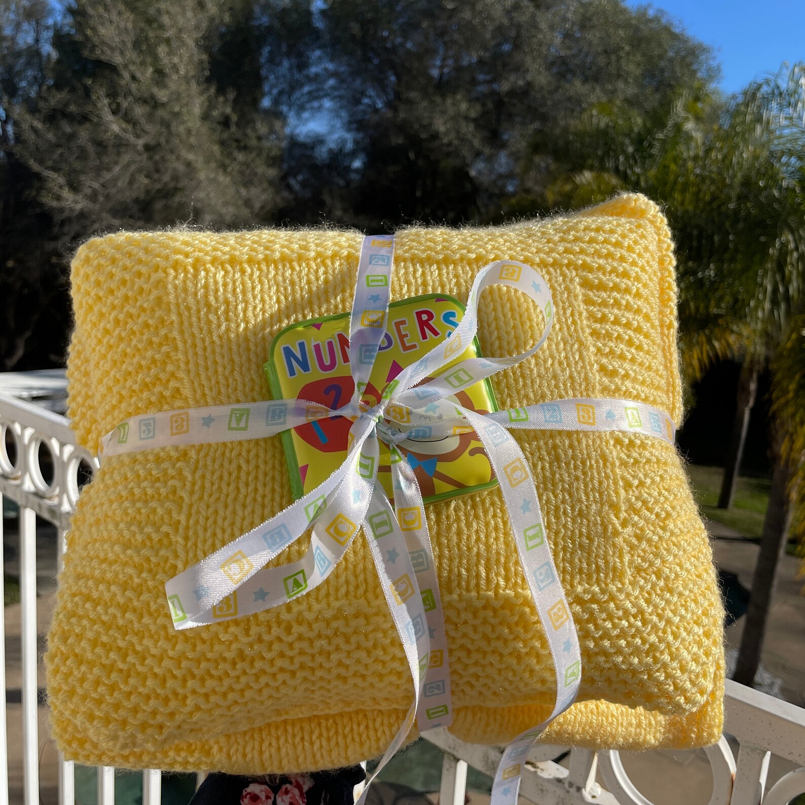 Matching Knit Baby Blanket & Pillow Set with Book and Teddy Etsy