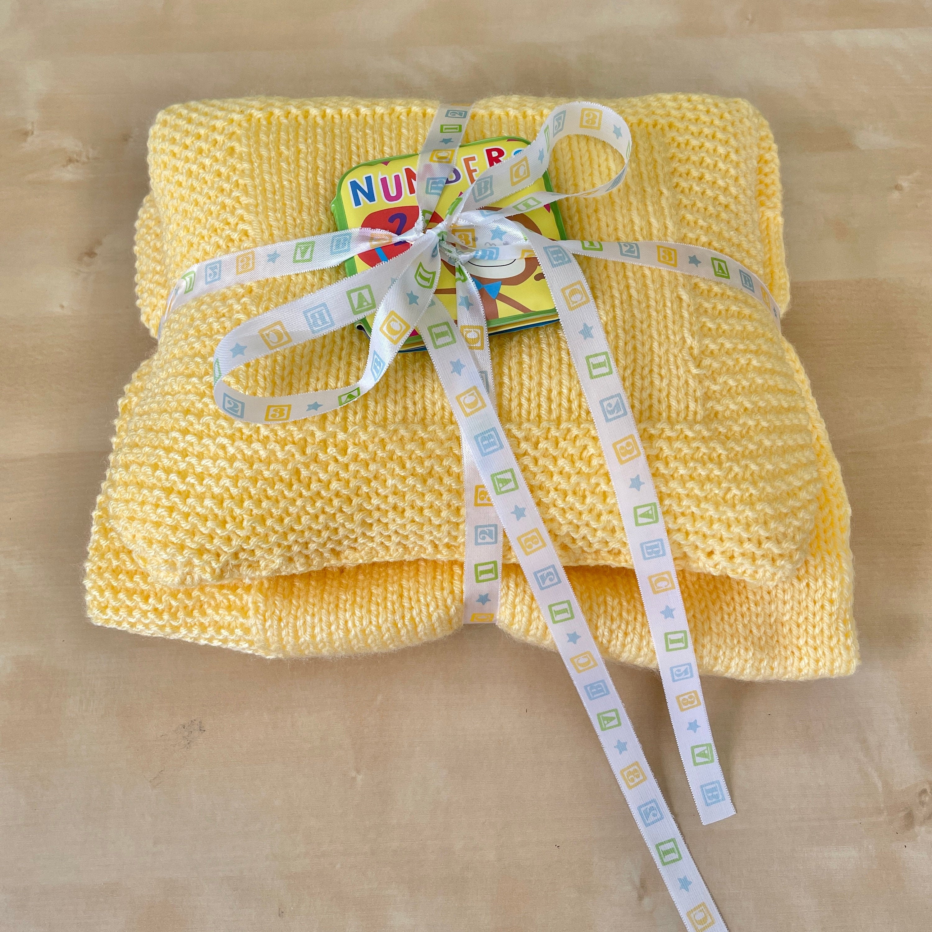 Matching Knit Baby Blanket & Pillow Set with Book and Teddy Etsy