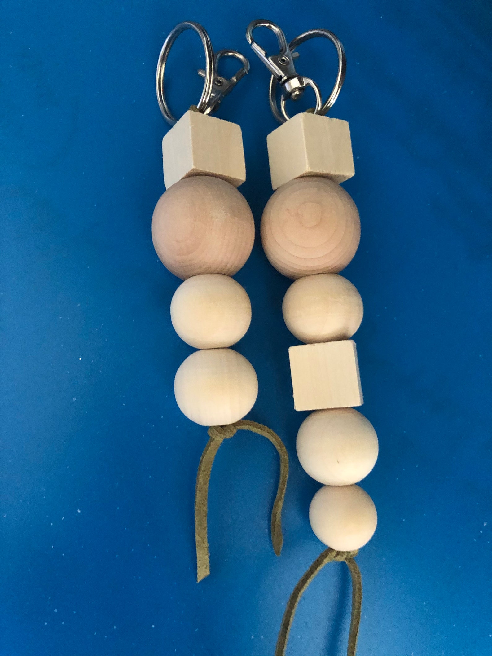 Wood Bead Key Chain Wooden Bead Key Ring Handmade Key Etsy