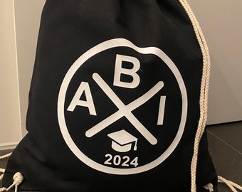 Geschenk zum Abitur ABI 2024 Abschluss Beutel Tasche Turnbeutel Geschenkidee Glückwunsch