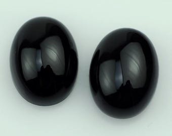 Natural Black Agate Oval Cabochon: Loose Gemstone for Jewelry Making