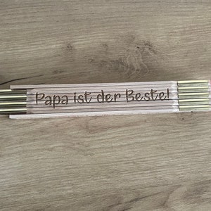 Zollstock personalisiert mit Gravur aus Buchenholz Bild 4