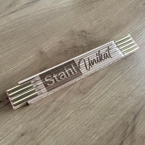 Folding ruler personalized with engraving made of beech wood image 6