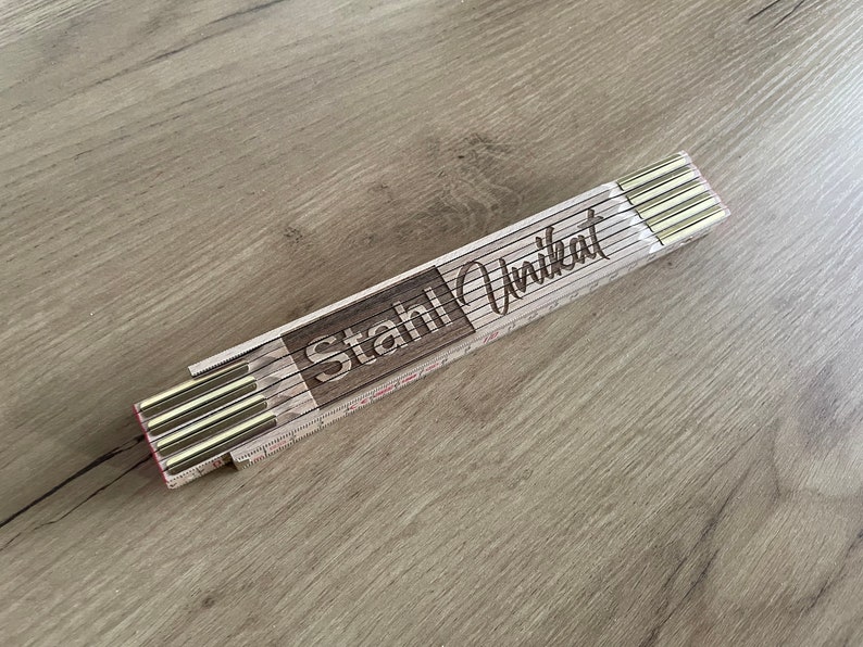 Folding ruler personalized with engraving made of beech wood image 6