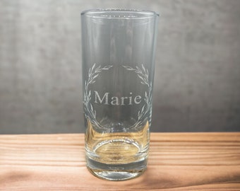 Glas personalisiert  mit individueller Gravur - Geschenk Hochzeit - Geburtstag