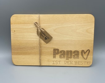 Breakfast board with engraving Dad is the best!