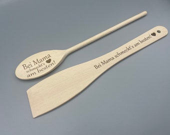 Wooden spoon set with personalized engraving