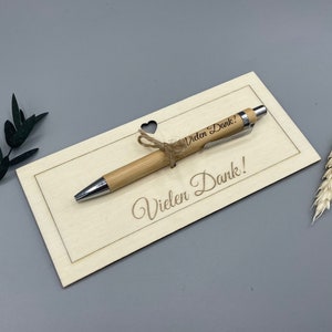 Ballpoint pen personalized with engraving made of wood individual gift