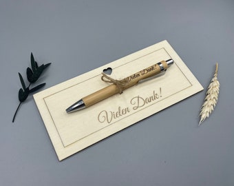 Ballpoint pen personalized with engraving made of wood, individual gift