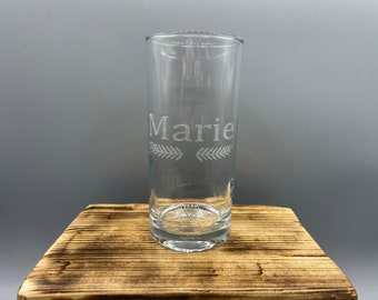 Glas personalisiert  mit individueller Gravur - Geschenk Hochzeit - Geburtstag