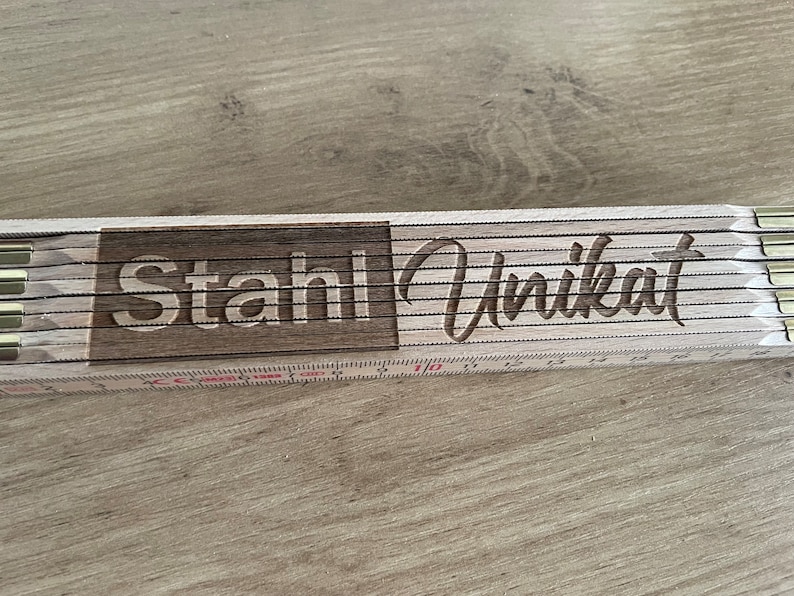 Folding ruler personalized with engraving made of beech wood image 9