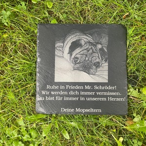Slate memorial plaque - individually made with photo and text - gravestone - memorial stone