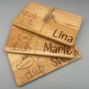 Breakfast board for children individually with cute animals