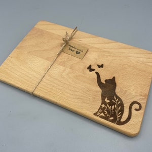 Cute breakfast board with cat motif snack cat love personalizable