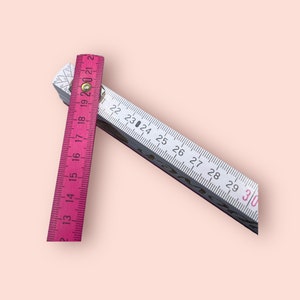 Folding ruler personalized with engraving made of beech wood for women pink pink white image 6