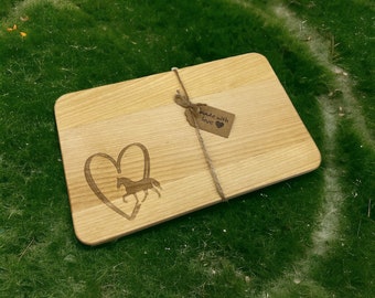 Breakfast board with horse motif - personalizable with name