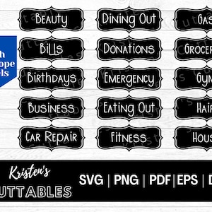 Cash Envelope Labels SVG - Budget Binder Svg - Budgeting SVG - Cash Tracker SVG -  Cash Envelope System - Goals Svg - Money Wallet - Cricut