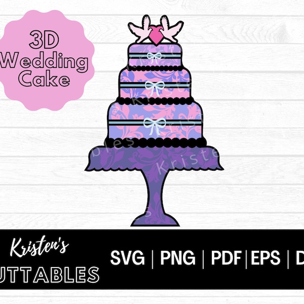 3D Wedding Cake SVG - Shadow Box Svg - Multi Layer Svg - Layer Svg - 3D Svg - 3D Mandala Svg - 3d Cake Svg - Mandala Cake Dxf - Cricut Eps