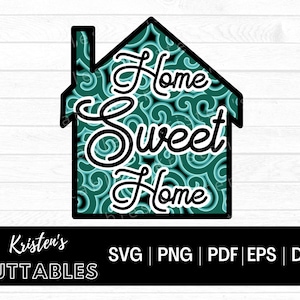 3D Home Sweet Home SVG - Layered House SVG - 3D Mandala SVG - Home Dxf - Housewarming Svg - New House Gift SVg - Cricut - House Clip art Dxf