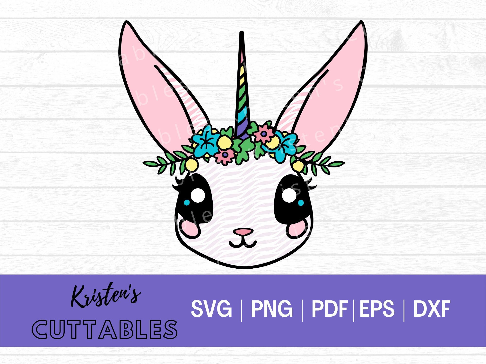 Download 3D Bunny Unicorn SVG Easter Bunny PNG Easter Decor SVG | Etsy