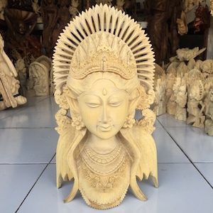 Balinese Handmade Wooden Janger Statue 40x22x9 cm Statue Wood Carving, Sculpture, Art from Bali Indonesia