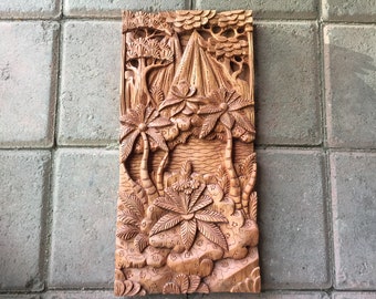 Bali Handmade Coconut Tree Wood Carving, Sculpture, Art from Bali Indonesia