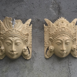 Balinese Wooden Couple Statue Handmade Bali Size 26 cm x 23 cm x 11 cm Wood Carving, Sculpture, Art from Bali Indonesia