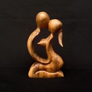 Escultura abstrata de madeira feita à mão em Bali Tamanho 15 cm x 9 cm x 3 cm Escultura em madeira, escultura, arte de Bali, Indonésia