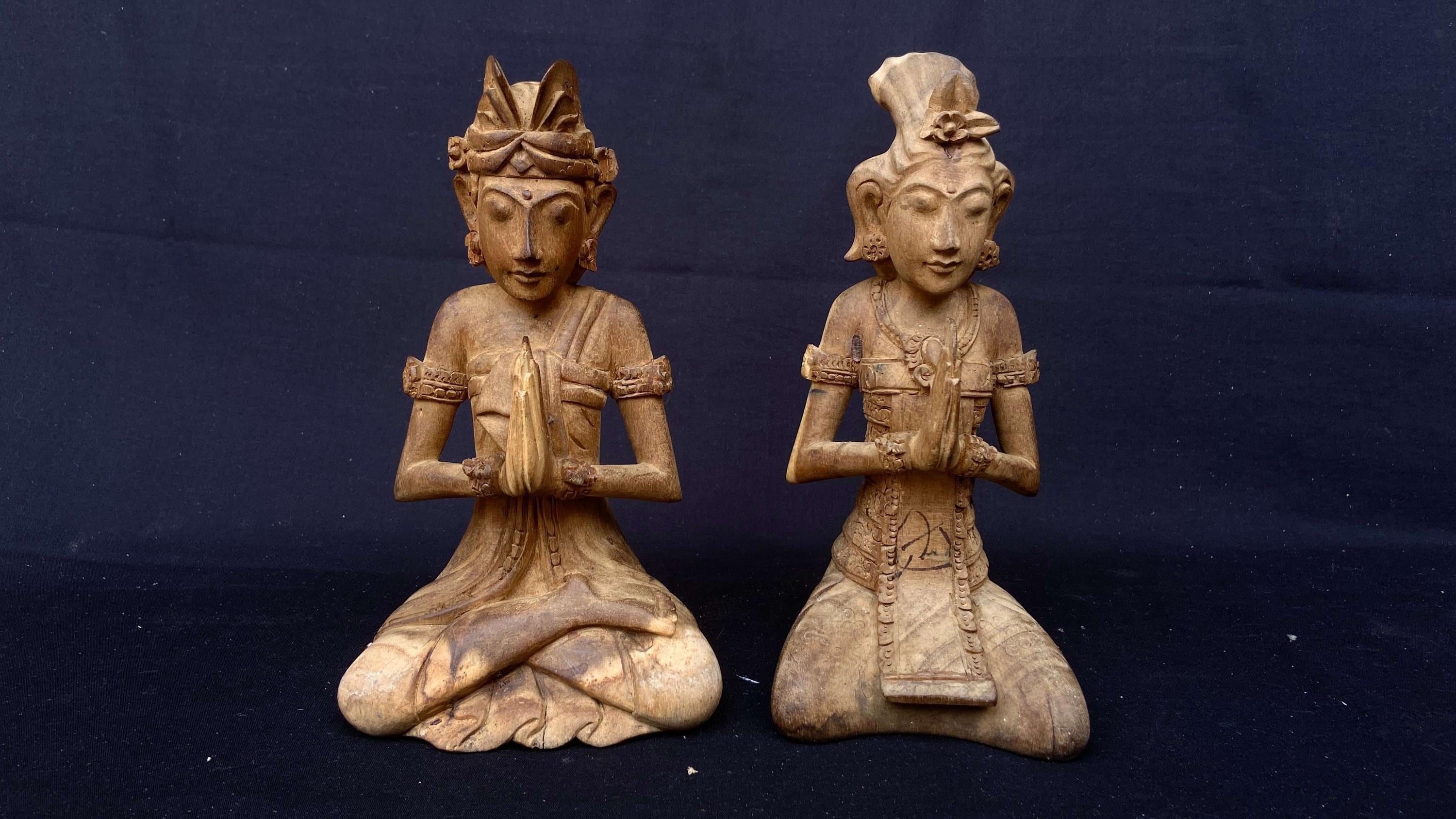 バリ島インドネシアの手作り木製カップル木彫り、彫刻、アート - Etsy 日本