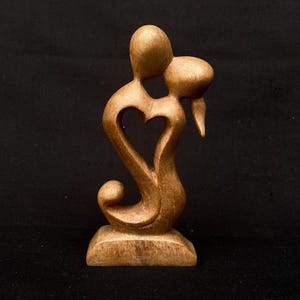 Balinese Handmade Abstract 2 Wooden Sculpture Size 15 cm x 7 cm x 3 cm Wood Carving, Sculpture, Art from Bali Indonesia