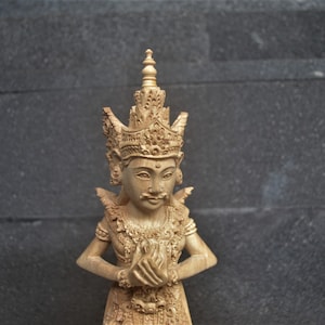 Balinese Handmade Pertima Wooden Statue 28 cm x 8 cm x 7 cm Wood Carving, Sculpture, Art from Bali Indonesia