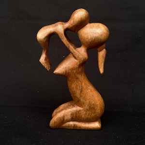 Escultura abstrata feita à mão em Bali 4 Tamanho da escultura em madeira 16 cm x 9 cm x 3 cm Escultura em madeira, arte de Bali, Indonésia