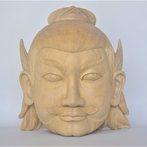 Balinese Handmade Wooden Gajah Mada Statue Wood Carving, Sculpture, Art from Bali Indonesia