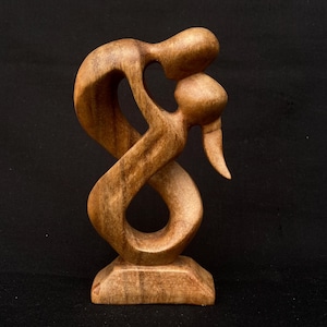 Escultura abstrata feita à mão em Bali 3 Tamanho da escultura em madeira 15 cm x 8 cm x 3 cm Escultura em madeira, arte de Bali, Indonésia