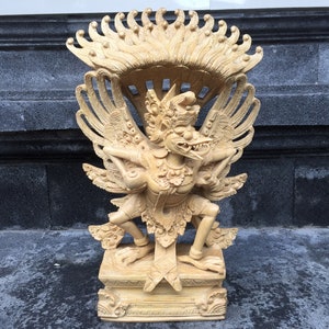 専用　インドネシア　バリ　木製彫刻 バリの手作り木製ガルーダ ウィスヌ像木彫り、彫刻、バリ島のアート