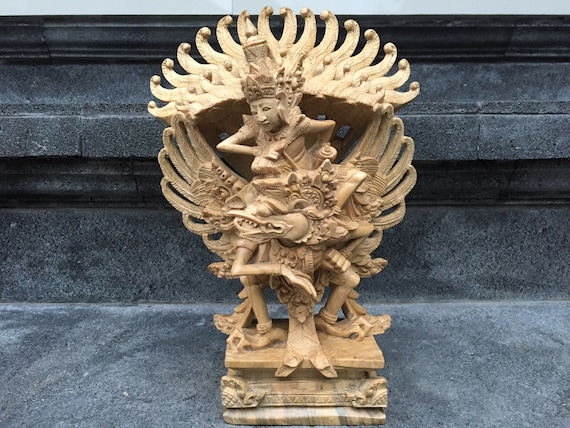 バリ島　インドネシア　木彫　ガルーダ　面　壁飾　C　8630 バリ島 インドネシア 木彫 ガルーダ 面 壁飾 C 8630 美術品