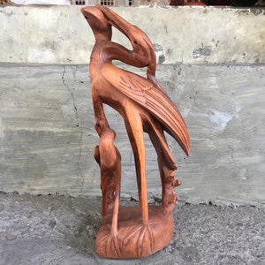 Balinese Wooden Bird Sculpture Size 38 cm x 16 cm x 13 cm Wood Carving, Sculpture, Art from Bali Indonesia