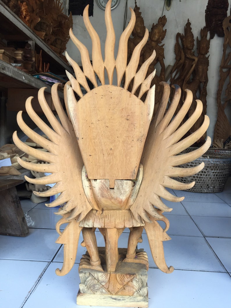 Balinese Handmade Wooden Garuda Statue 77x45.5x28 Cm Statue Wood Carving, Sculpture, Art From