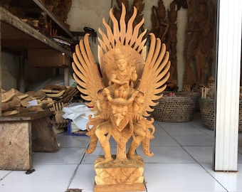 バリの手作り木製ガルーダ ウィスヌ像木彫り、彫刻、バリ島のアート