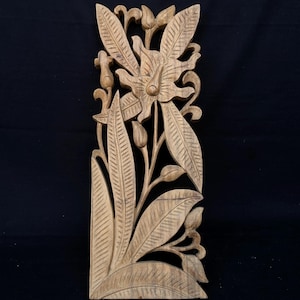 Balinese Carving Wood Wall Hanging Tree Motif 7 Size 40 cm x 15 cm x 3 cm Wood Carving, Sculpture, Art from Bali Indonesia