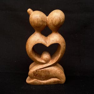 Escultura abstrata feita à mão em Bali 5 Tamanho da escultura em madeira 15 cm x 9 cm x 3 cm Escultura em madeira, arte de Bali, Indonésia