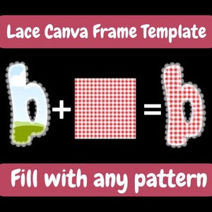 Modelo de moldura de renda Canva com alfabeto, moldura de renda Canva com alfabeto, alfabeto para preencher, letras editáveis Canva, moldura de alfabeto para rabiscos, download digital