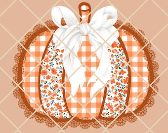 Adretter Herbst png, Herbst Floral png, Herbst png, Coquette Herbst png, Trendy Herbst png, Spitze Herbst png,Kürbis, Gingham
